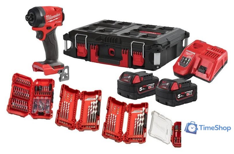 Винтоверт Milwaukee M18 FUEL Promo FID3100P-502P 4933498244 (с 2-мя АКБ, кейс, набор оснастки) - Изображение №1 — Интернет-магазин Time-Shop