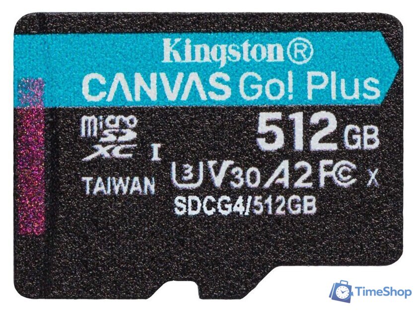 Карта памяти Kingston Canvas Go! Plus microSDXC 512GB SDCG4/512GBSP - Изображение №1 — Интернет-магазин Time-Shop