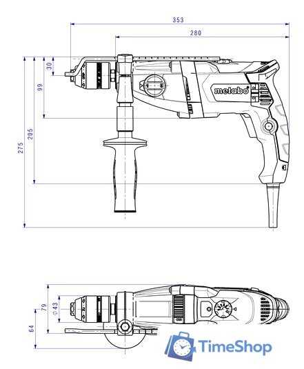 Ударная дрель Metabo SBEV 1000-2 600783500 - Изображение №7 — Интернет-магазин Time-Shop