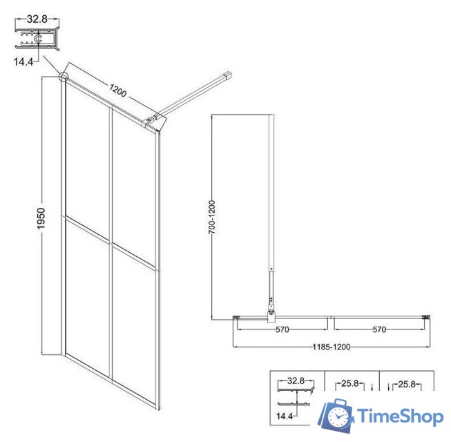 Душевая стенка Niagara NG-686-12BLACK 120x195 (черный матовый/прозрачное стекло) - Изображение №11 — Интернет-магазин Time-Shop