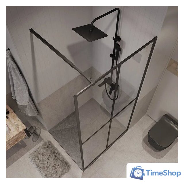 Душевая стенка Niagara NG-686-12BLACK 120x195 (черный матовый/прозрачное стекло) - Изображение №2 — Интернет-магазин Time-Shop