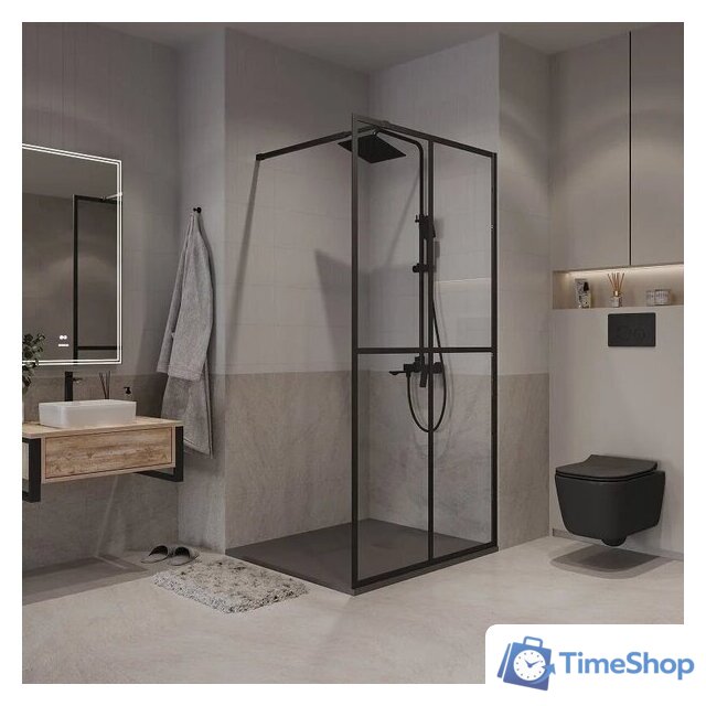 Душевая стенка Niagara NG-686-12BLACK 120x195 (черный матовый/прозрачное стекло) - Изображение №4 — Интернет-магазин Time-Shop