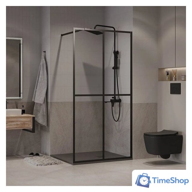 Душевая стенка Niagara NG-686-12BLACK 120x195 (черный матовый/прозрачное стекло) - Изображение №5 — Интернет-магазин Time-Shop