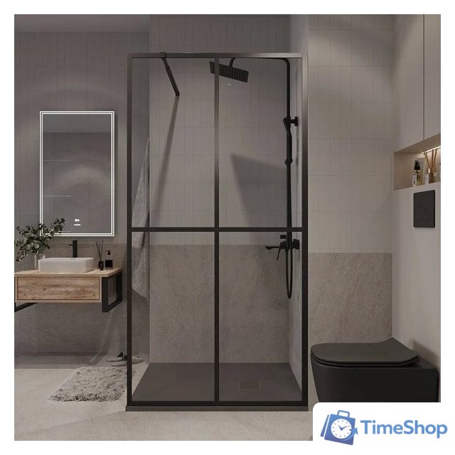 Душевая стенка Niagara NG-686-12BLACK 120x195 (черный матовый/прозрачное стекло) - Изображение №3 — Интернет-магазин Time-Shop