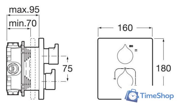 Смеситель без скрытого механизма Roca Insignia A5A2C3ARG0 - Изображение №2 — Интернет-магазин Time-Shop