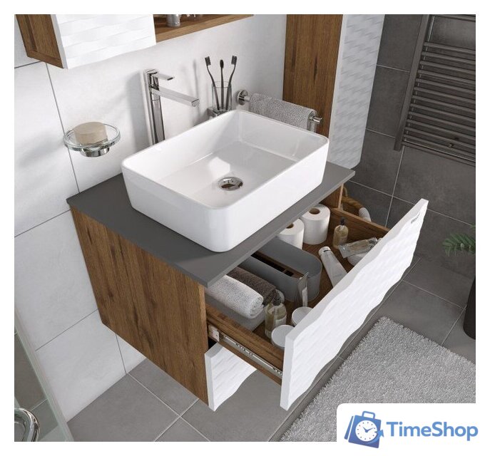  Grossman Тумба под умывальник Альба 65 106503 (веллингтон/белый) - Изображение №1 — Интернет-магазин Time-Shop