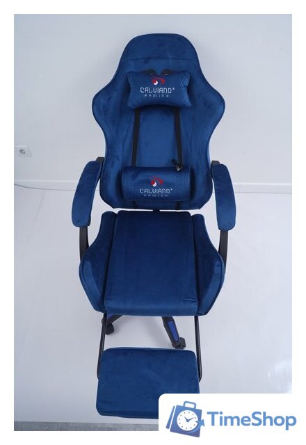 Игровое (геймерское) кресло Calviano 1584 (велюр, синий) - Изображение №19 — Интернет-магазин Time-Shop