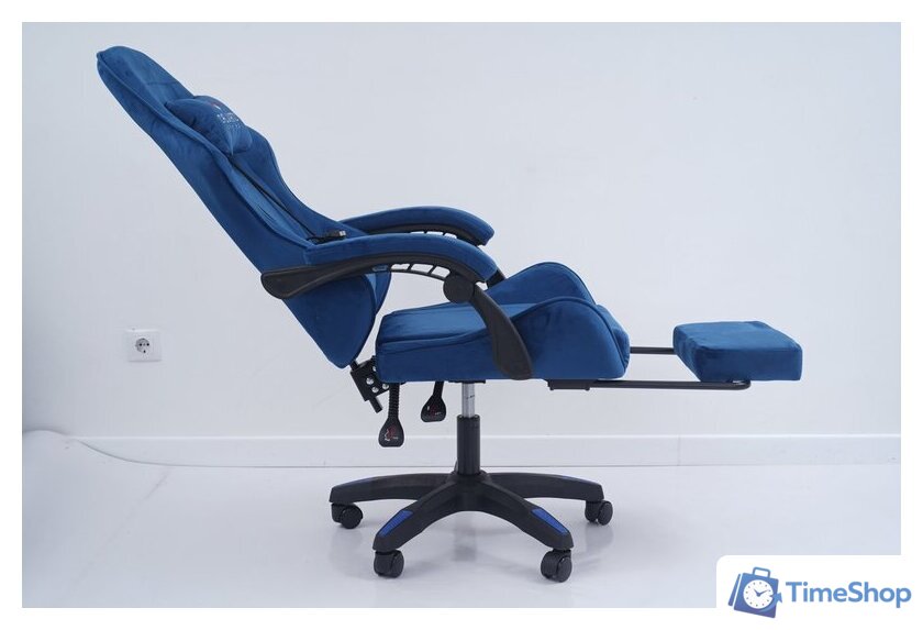 Игровое (геймерское) кресло Calviano 1584 (велюр, синий) - Изображение №17 — Интернет-магазин Time-Shop