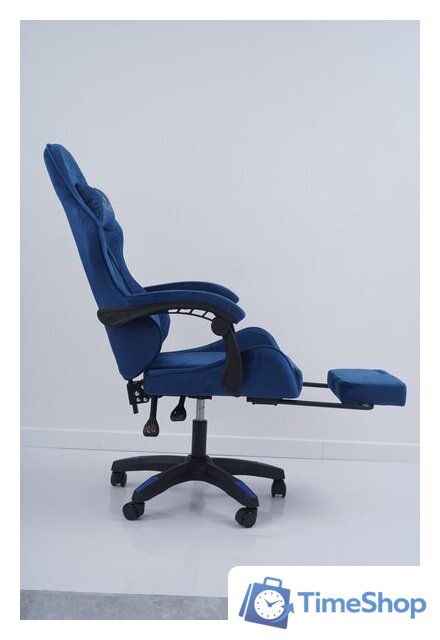 Игровое (геймерское) кресло Calviano 1584 (велюр, синий) - Изображение №4 — Интернет-магазин Time-Shop
