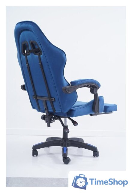 Игровое (геймерское) кресло Calviano 1584 (велюр, синий) - Изображение №7 — Интернет-магазин Time-Shop