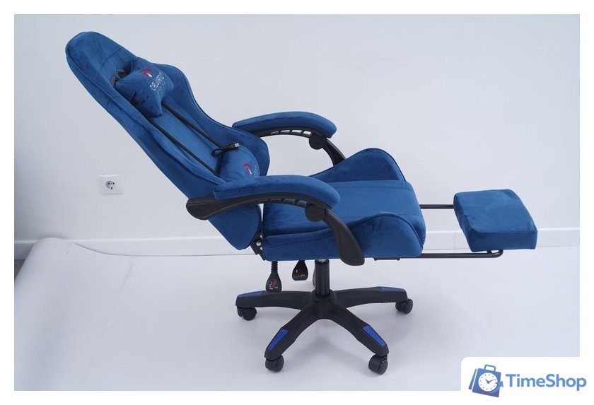 Игровое (геймерское) кресло Calviano 1584 (велюр, синий) - Изображение №18 — Интернет-магазин Time-Shop