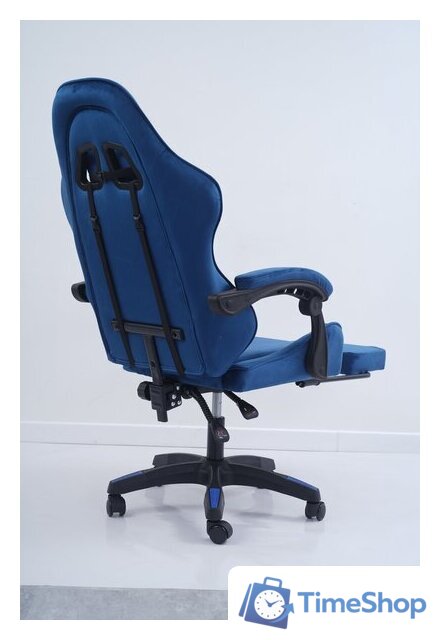 Игровое (геймерское) кресло Calviano 1584 (велюр, синий) - Изображение №8 — Интернет-магазин Time-Shop