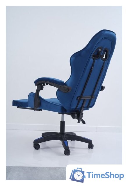 Игровое (геймерское) кресло Calviano 1584 (велюр, синий) - Изображение №9 — Интернет-магазин Time-Shop