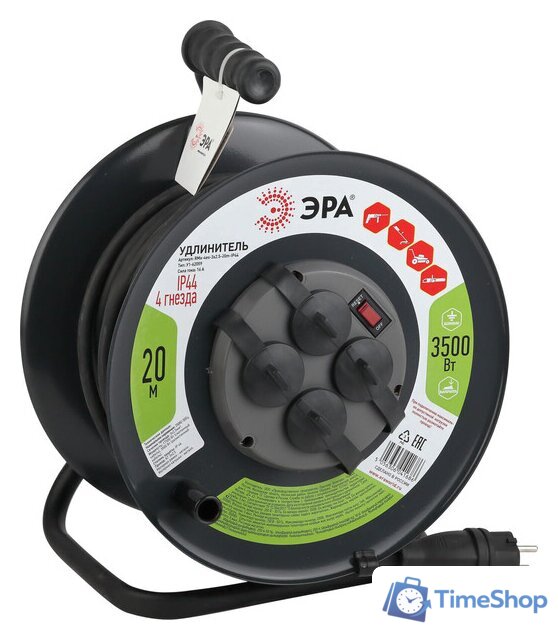 Удлинитель ЭРА RMx-4es-3x2.5-20m-IP44(KG) Б0043057 - Изображение №1 — Интернет-магазин Time-Shop