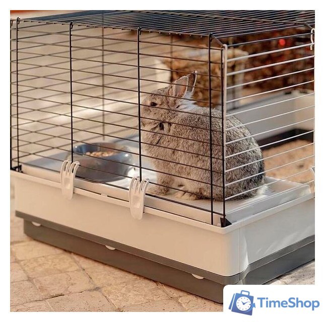 Клетка Ferplast Krolik 57071517 (серый) - Изображение №7 — Интернет-магазин Time-Shop