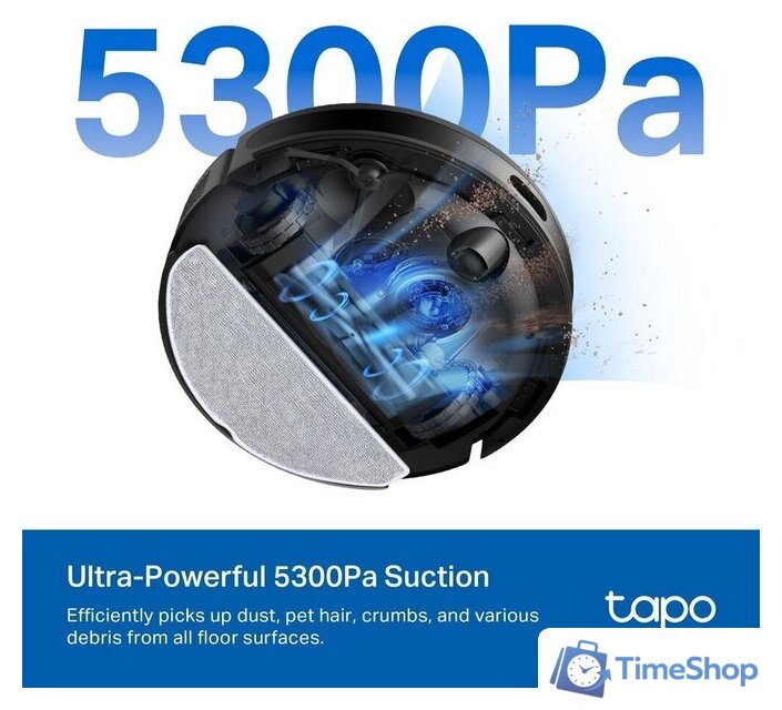Робот-пылесос TP-Link Tapo RV20 Max (черный) - Изображение №5 — Интернет-магазин Time-Shop