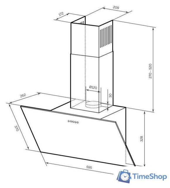 Кухонная вытяжка LEX Moza 600 (черный) - Изображение №4 — Интернет-магазин Time-Shop