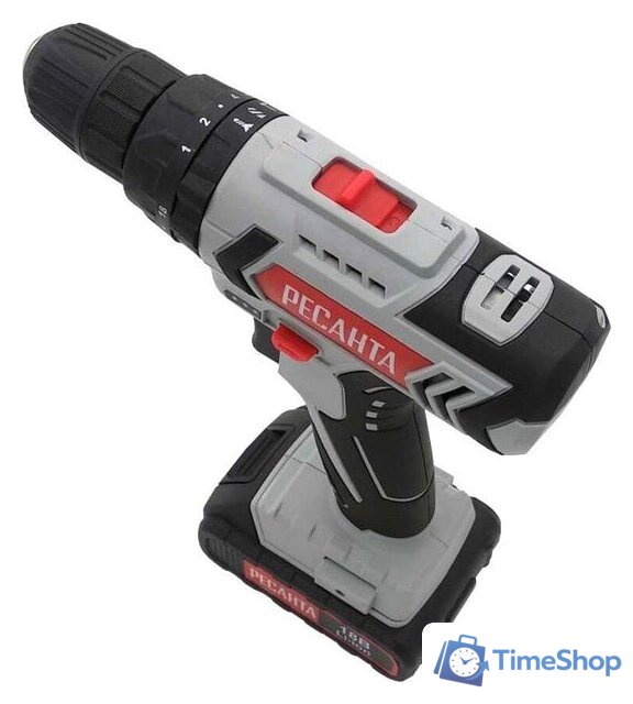 Ударная дрель-шуруповерт Ресанта ДА-18-2ЛК-У (с 2-мя АКБ, кейс) - Изображение №3 — Интернет-магазин Time-Shop