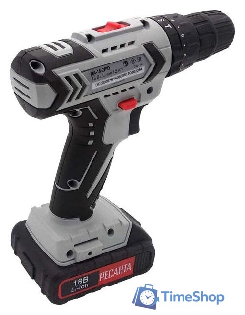 Ударная дрель-шуруповерт Ресанта ДА-18-2ЛК-У (с 2-мя АКБ, кейс) - Изображение №2 — Интернет-магазин Time-Shop