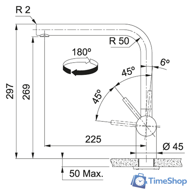 Смеситель Franke Atlas Neo поворотный излив (нержавеющая сталь) 115.0521.435 - Изображение №2 — Интернет-магазин Time-Shop