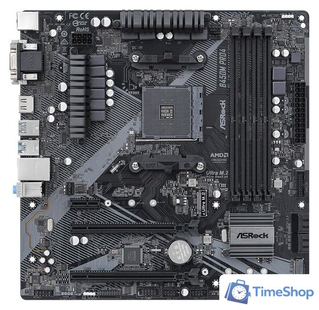 Материнская плата ASRock B450M Pro4 R2.0 - Изображение №1 — Интернет-магазин Time-Shop