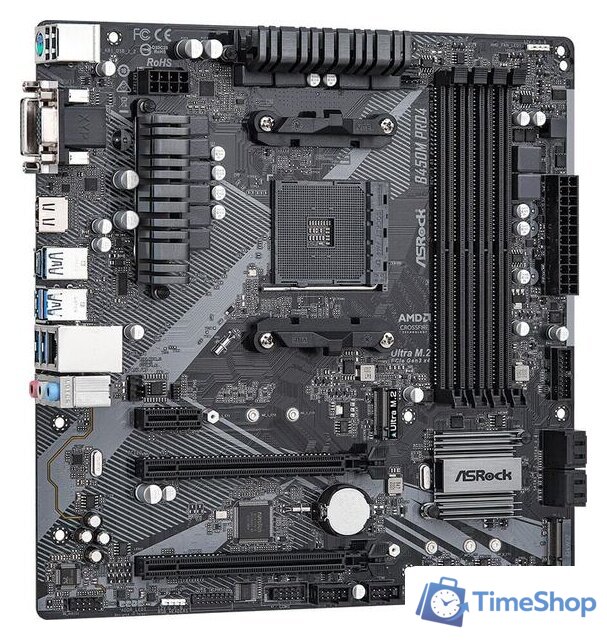 Материнская плата ASRock B450M Pro4 R2.0 - Изображение №2 — Интернет-магазин Time-Shop
