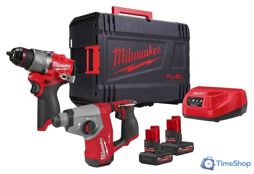  Milwaukee M12 FPP2BG2-502X 4933500138 (шуруповерт, перфоратор, 2 АКБ, кейс) - Изображение №1 — Интернет-магазин Time-Shop