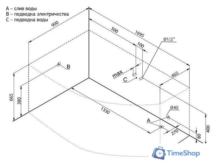 Ванна Aquanet Jersey 170x90 L (с каркасом) - Изображение №10 — Интернет-магазин Time-Shop