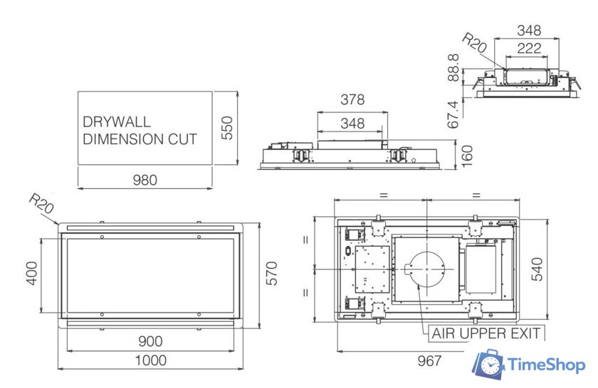 Кухонная вытяжка Elica Hilight-X H16 IX/A/100 PRF0167045A - Изображение №2 — Интернет-магазин Time-Shop