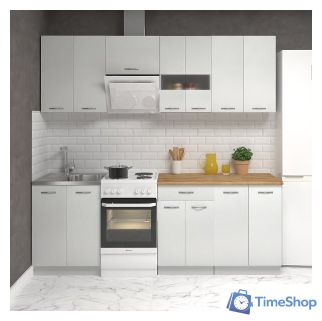 Готовая кухня Mio Tesoro Экстра-лайт 2.2 (белый/дуб бунратти) - Изображение №1 — Интернет-магазин Time-Shop