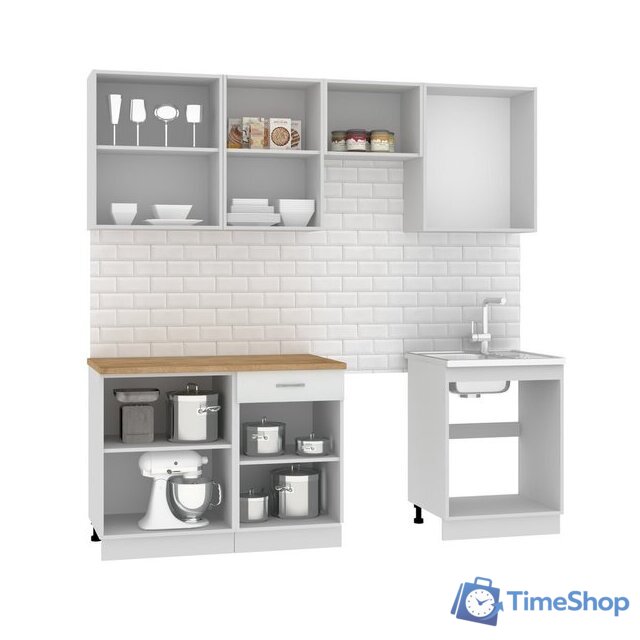 Готовая кухня Mio Tesoro Экстра-лайт 2.2 (белый/дуб бунратти) - Изображение №3 — Интернет-магазин Time-Shop