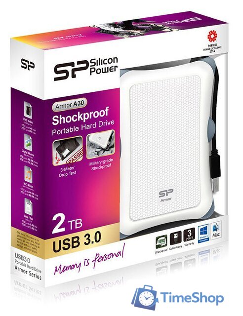 Внешний накопитель Silicon-Power Armor A30 2TB White (SP020TBPHDA30S3W) - Изображение №6 — Интернет-магазин Time-Shop