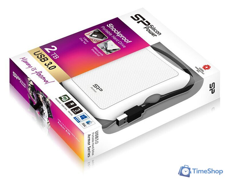 Внешний накопитель Silicon-Power Armor A30 2TB White (SP020TBPHDA30S3W) - Изображение №5 — Интернет-магазин Time-Shop