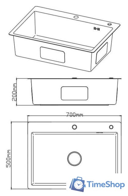 Кухонная мойка Diadonna S7050-1 - Изображение №3 — Интернет-магазин Time-Shop