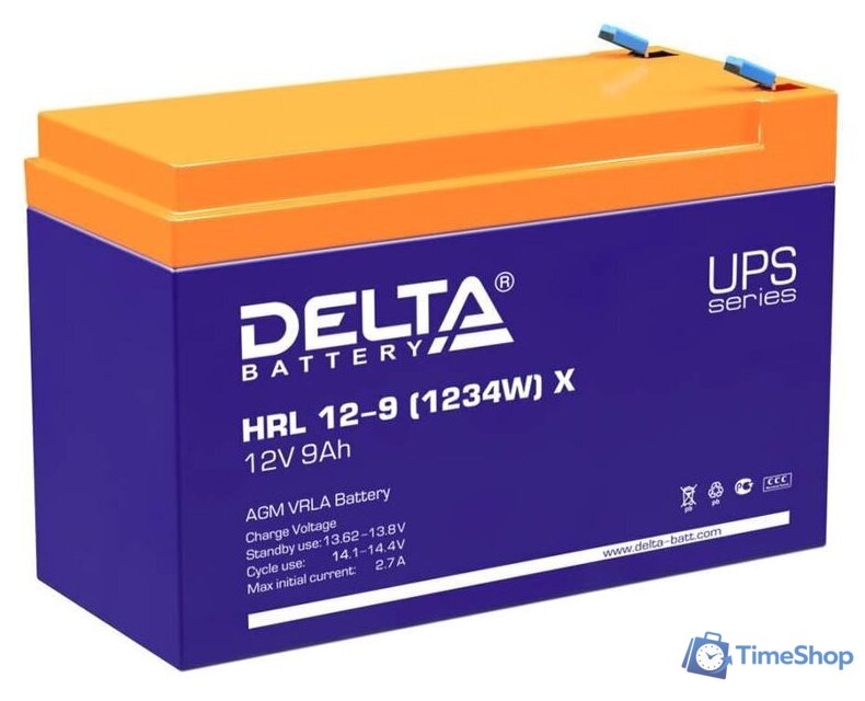 Аккумулятор для ИБП Delta HRL 12-9 (1234W) X (12В/9 А·ч) - Изображение №1 — Интернет-магазин Time-Shop