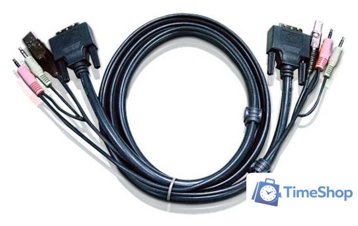 Кабель Aten DVI-D - DVI-D 2L-7D02UD (1.8 м, черный) - Изображение №1 — Интернет-магазин Time-Shop