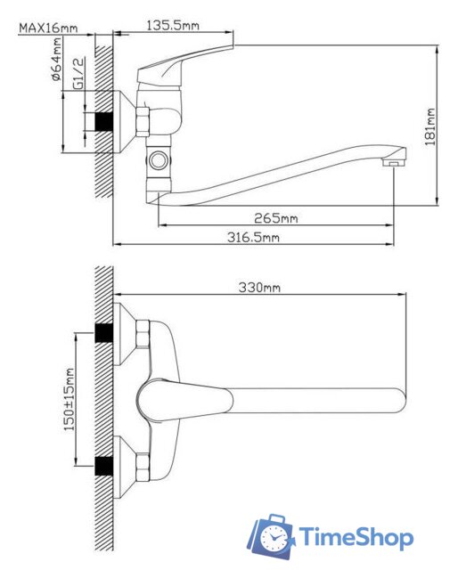 Смеситель AV Engineering AVROM7-A102-221 - Изображение №2 — Интернет-магазин Time-Shop