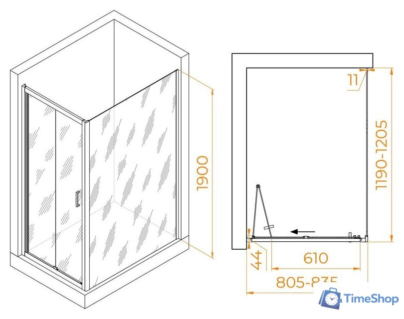 Душевой уголок RGW PA-142B (PA-21B + Z-050-5B) 060814282-14 - Изображение №8 — Интернет-магазин Time-Shop