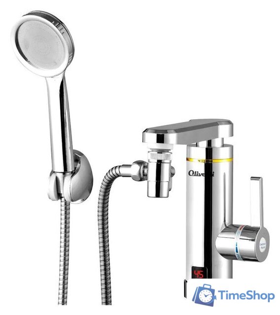 Проточный электрический водонагреватель кран+душ Olivetti OL-WH4056SS - Изображение №1 — Интернет-магазин Time-Shop
