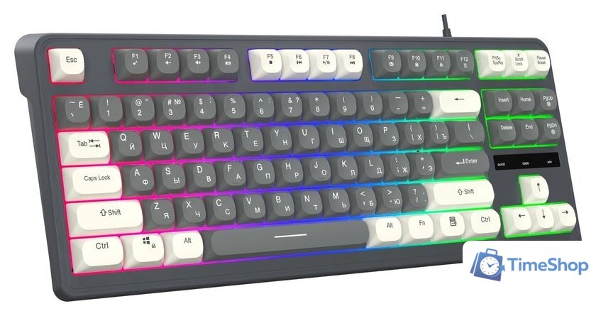 Клавиатура Оклик 711G (серый/белый) - Изображение №3 — Интернет-магазин Time-Shop