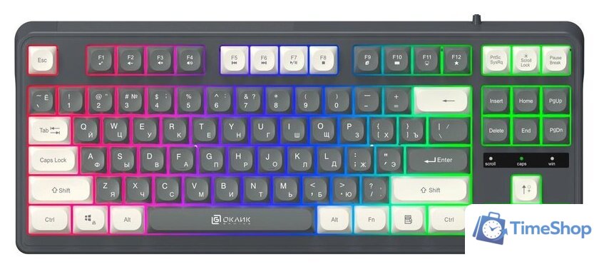 Клавиатура Оклик 711G (серый/белый) - Изображение №1 — Интернет-магазин Time-Shop