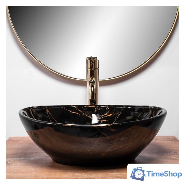 Умывальник Rea Sofia (черный мрамор глянцевый) - Изображение №2 — Интернет-магазин Time-Shop