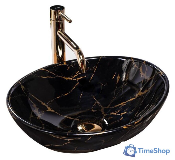 Умывальник Rea Sofia (черный мрамор глянцевый) - Изображение №1 — Интернет-магазин Time-Shop