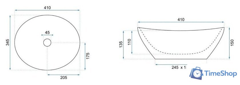 Умывальник Rea Sofia (черный мрамор глянцевый) - Изображение №6 — Интернет-магазин Time-Shop