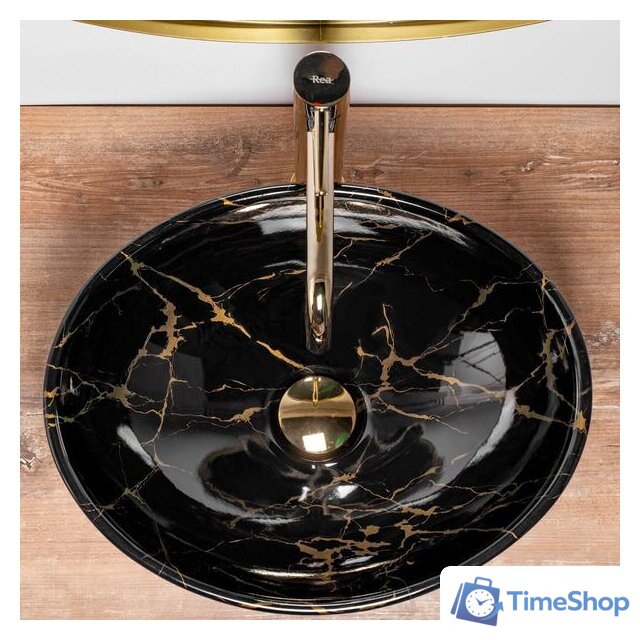 Умывальник Rea Sofia (черный мрамор глянцевый) - Изображение №4 — Интернет-магазин Time-Shop