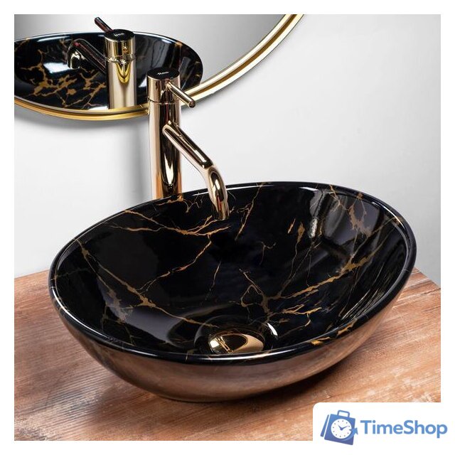 Умывальник Rea Sofia (черный мрамор глянцевый) - Изображение №3 — Интернет-магазин Time-Shop