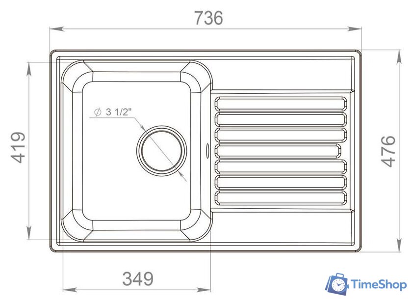 Кухонная мойка Reflexion Bolero RF0574BL - Изображение №7 — Интернет-магазин Time-Shop