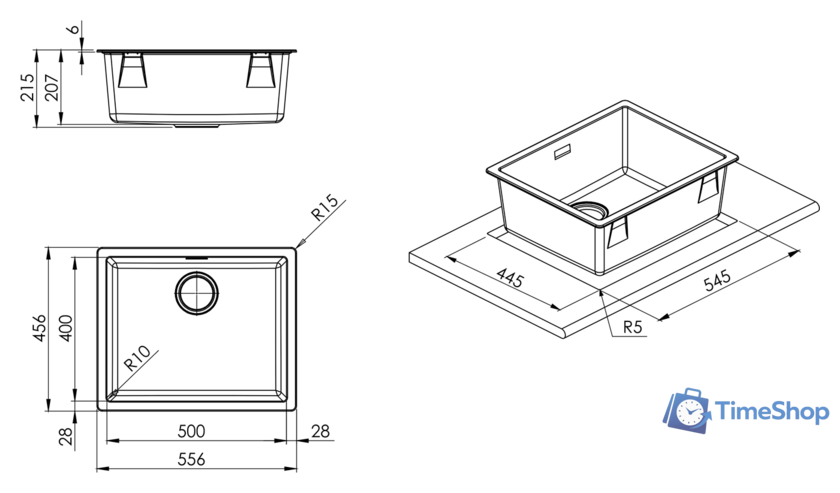 Кухонная мойка Smeg VZP56N - Изображение №2 — Интернет-магазин Time-Shop
