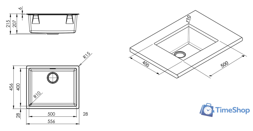 Кухонная мойка Smeg VZP56N - Изображение №3 — Интернет-магазин Time-Shop