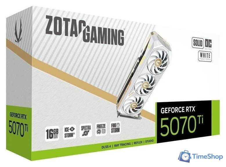 Видеокарта ZOTAC Gaming GeForce RTX 5070 Ti Solid Core OC White Edition ZT-B50710Q2-10P - Изображение №7 — Интернет-магазин Time-Shop